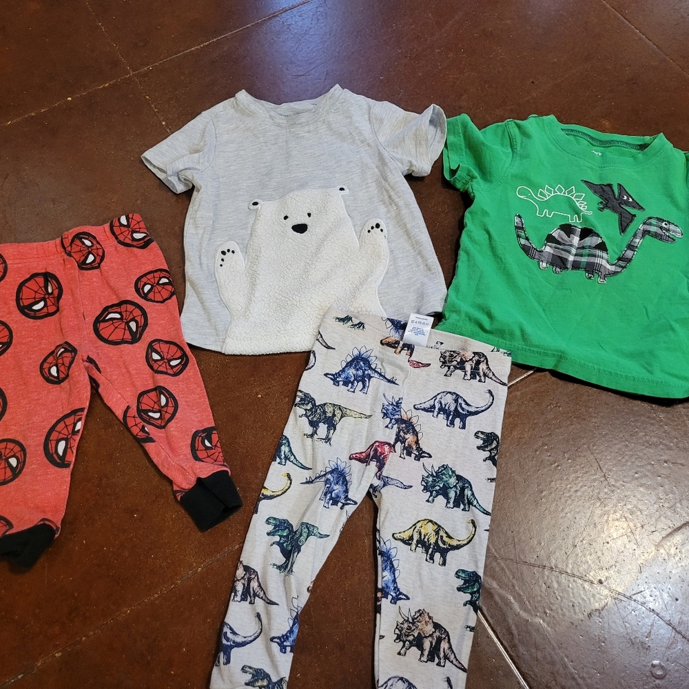 Kids Dinosaur and Bear Pajama Set BUNDLE